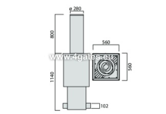 HIDRAULINĖS ANTITERORINĖS BULIAI / BLOCKER BFT XPASS B 275/800C L - RAL