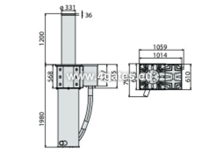 HYDRAULISCHE ANTI-TERROR-POLLER / BLOCKER BFT XPASS 330/1200L Body